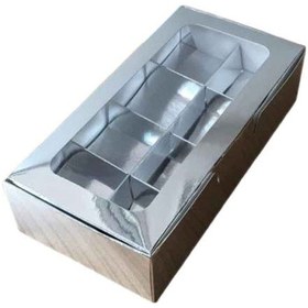 Resim Asetat Pencereli Karton Kutu 20X10X5 Cm 8 Bölmeli Kutu 10 Adet N11.5414 