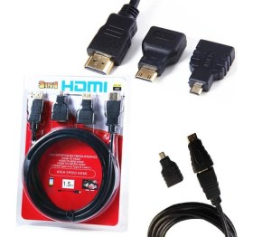 Resim Blueway 3in 1 HDMI Kablosu Micro / Mini HDMI Kablo 3'lü 