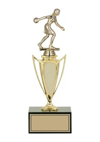 Resim Odak Kupa - Figürlü Kupalar - Bowling Kadın Figürlü Kupalar Fg-039 C - 29 Cm Altın - Beyaz 