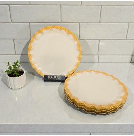 Resim Sudedi Home Latte Altın Yaldızlı Cam Pasta Tabağı Seti Çok Renkli 