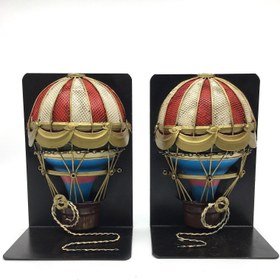 Resim Sıcak Hava Balonu Figürlü Dekoratif Kitap Tutucu 