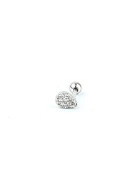 Resim Zirkon Taş Detaylı 925ayar Gümüş Tragus Helix Kikirdak Piercing Gümüş 