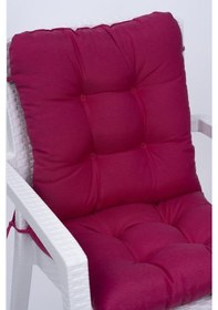 Resim Altınpamuk Neva Pofidik Arkalıklı Özel Dikişli Bağcıklı Sandalye Minderi 44x94 CM Fuşya 