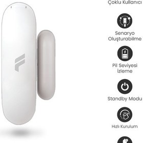 Resim Fonri Akıllı Kablosuz Kapı Pencere Sensörü, Wifi, Mobil Bildirim, Uzaktan Takip, 2 Yıl Garantili, Google Asistan Ve Tuya Destekli 