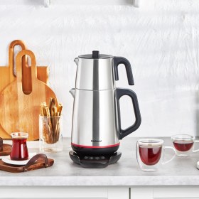 Resim Homend 1708 Royaltea Paslanmaz Çelik Konuşan Çay Makinesi Inox-Siyah 1800 W 