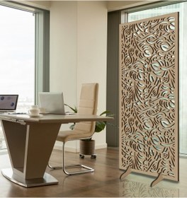 Resim Liar Dekor Liar Ahşap Seperatör (Paravan) - KSP-75 - (10 mm) - (69 cm x 139 cm) - (Ham) 