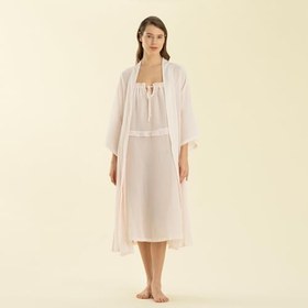 Resim Chakra Elegant Sabahlık, Beyaz/Pembe 