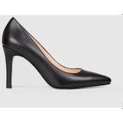 Resim Kadın Hakiki Deri Siyah İnce Topuklu Stiletto-siyah Siyah 