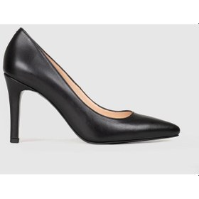 Resim Kadın Hakiki Deri Siyah İnce Topuklu Stiletto-siyah Siyah 
