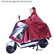 Resim Motosiklet Yağmurluk Panço Kalınlaşır Ve Yağmur Geçirmez Çift Erkek Ve Kadın Genel Panço Mavi - Siyah 