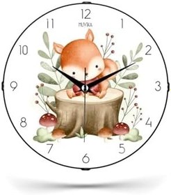 Resim Muyika Çocuk Odası Saati Dekoratif Sessiz Sincap Desenli 26Cm Pds-26 Myk9920-1 Sincap 
