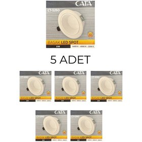 Resim Cata Ct-5260 Başak Led Spot 8w 3 Renk- 5 Li Paket 