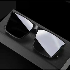 Resim CeymSTecH Retro büyük kare çerçeve UV400 polarize siyah ünisex güneş gözlüğü 