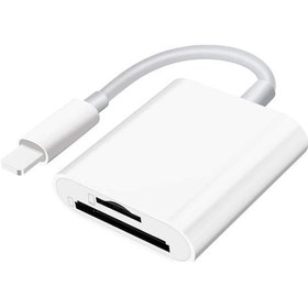 Resim Geekyou İphone Uyumlu Ve İpad Uyumlu İçin Işık Arayüzlü Çift Slotlu Sd/tf Kart Okuyucu, Fotoğraf/videoyu 256g'a Kadar İos 9.3+ Cihazlarına Aktarır 