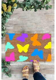 Resim Kelebek Desenli, İç Ve Dış Kapı Önü Paspası, Dijital Baskı Paspas 