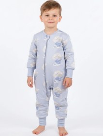 Resim Cantoy Erkek Çocuk Elyaf Dolgulu Premium Kalite 2 Tog Desenli Uyku Tulumu Mavi 