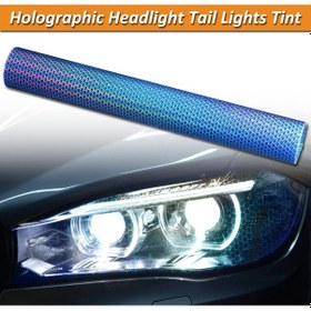Resim Mavi Hologram Petek Desen Far Stop Filmi Far Folyosu Far Çizik Çizilme Engelleyici Folyo 100 X 30 Cm 00 Şüscaroto Aksesuar 