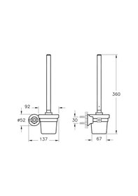 Resim VitrA A44424 Juno Classic Krom Tuvalet Fırçası 