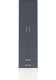 Resim Arges Dolap 5 Raflı 2 Çekmeceli 2 Kapaklı 60x30x221 Antrasit-... Antrasit 