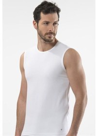 Resim Cacharel 1303 Spor Erkek Bisiklet Yaka - Beyaz Beyaz 