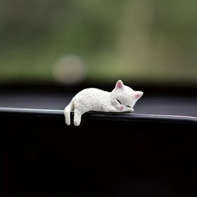 Resim 1/4 Adet Sevimli Kedi Araba Gösterge Paneli Süsleri - ABS Reçine Miniatur Figürler, Araç İçi Aksesuarları İçin Miniatur Kedi Figürleri|Oyunlu Tasarım|Detaylı El Sanatları, Kedi Araba Süsleri 
