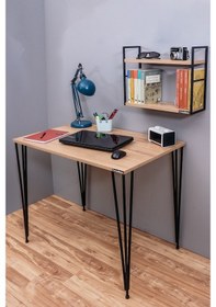 Resim Mudesa Çalışma Masası Mini Ofis Masası Metal Ayaklı Dekoratif Masa 
