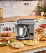Resim Karaca Mastermaid Chef Ultra Çift Kollu Dijital Stand Mikser 7L Siyah 2000 W Galaxy Grey 
