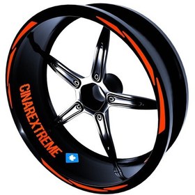 Resim 3 Parça Tasarımlı Floresan Turuncu Jant Şeridi Sticker Çınar Extreme 