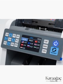 Resim Karaağaç Elektronik M930 8 Ülke Çift Cıs’lı Tek Katlı Profosyonel Para Sayma Makinesi 