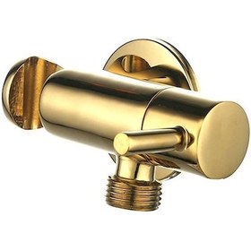 Resim Fause Spiralli Taharetmatik Pirinç Taharet El Duşu Askılı Ara Musluk Set Altın 100 Altın 