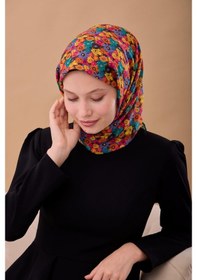 Resim Silk Home Soft Eşarp 73092-01 Siyah, Turuncu, Yeşil, Lila, Sarı 