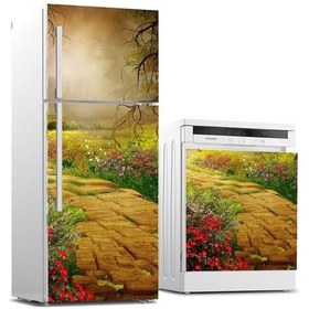 Resim Buzdolabı Ve Bulaşık Makinası Beyaz Eşya Sticker Kaplama Yol Çizi 