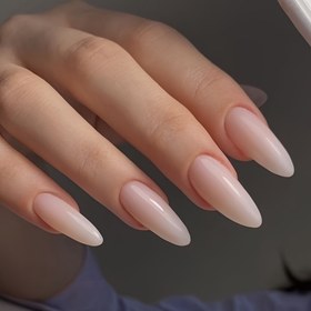 Resim 24 adet Zarif Nude Almond-Shaped Press-On Tırnak - Tam Kaplama, Tekrar Kullanılabilir, Kolay Uygulanabilir ve - Dans, Partiler ve Günlük Giyim için Mükemmel, Tırnak Sanatı | Almond Şekilli | Parlak Bitiş 