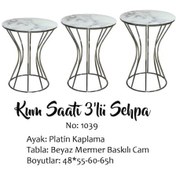 Resim Brc Kum Saati Zigon Düz Siyah Model Metal Çelik Platin Renk Kaplama El Yapımı 