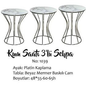 Resim Brc Kum Saati Zigon Düz Siyah Model Metal Çelik Platin Renk Kaplama El Yapımı 