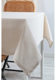 Resim Emtory Home Naturel Pamuk Keten Masa Örtüsü 220 x 160 