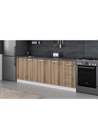 Resim Minar 220 Cm Mutfak Dolabı Beyaz Dore 220-D2-Alt Modül Beyaz 