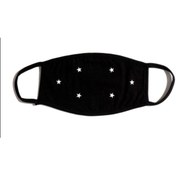 Resim StüdyoÜmitTişört Beyaz Yıldız Uzay %100 Pamuklu Siyah Penye Kumaş Yıkanabilir Maske B095-069s 