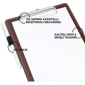 Resim 2K Sekreterlik,A5 Küçük Boy,Kapaksız,A5 Clipboard Vegan Suni Deri,17,5x24,5 cm.,Bordo 