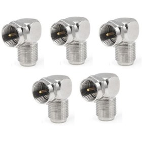 Resim ATAELEKTRONİK L Tip Vidalı 90 Derece Köşeli Uydu Anten Kablo Jakı Konnektörü 5 Adet 