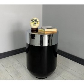 Resim Dekoratif Krom Darbuka Parlak Siyah Sehpa 60 CM 