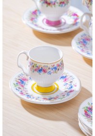 Resim Acar Despina 6 Kişilik Porselen Kahve Fincan Takımı - 90 Ml Çok Renkli 