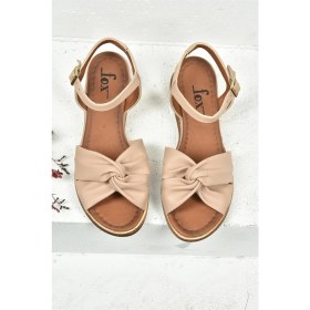 Resim Fox Shoes Ten/Taba Dolgu Topuklu Kadın Sandalet K674300409 