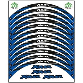 Resim Yamaha Mavi Reflektör Baskı Xmax Jant Şeridi 