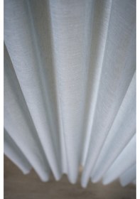 Resim Premium Natural Keten Dokulu Soft Dökümlü Pileli Tül Perde Salon Oturma Odası Yatak Odası Çocuk Odas Mavi 