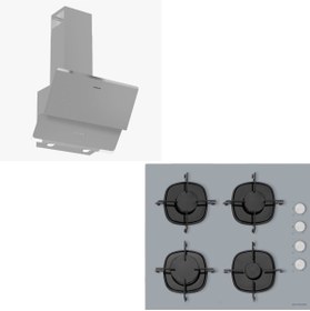 Resim Silverline 2'li Gri Ankastre Set (3490 Oslo Gri Davlumbaz - CS5335S02 Gri Ocak) 