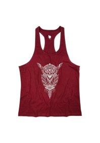 Resim Bluu Owl Fitness Gym Tank Top Sporcu Atleti Bordo 