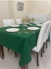 Resim Sıvı Geçirmez Dertsiz Masa Örtüsü Koyu Yeşil 25 Parça 