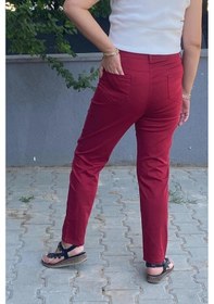 Resim Mia Butik Kadın Kırmızı Boru Paça Pantolon Kırmızı 
