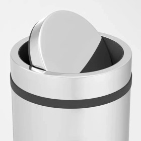 Resim Skygo Premium Serisi Pratik Döner Kapaklı 11 Litre Mutfak/banyo Çöp Kovası Paslanmaz Krom, 11L 